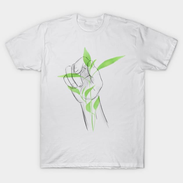 Hand Growing Plant T-Shirt by edermunizz